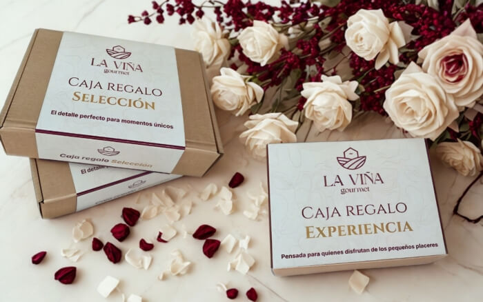Cajas regalo con productos gourmet para regalar en San Valentín