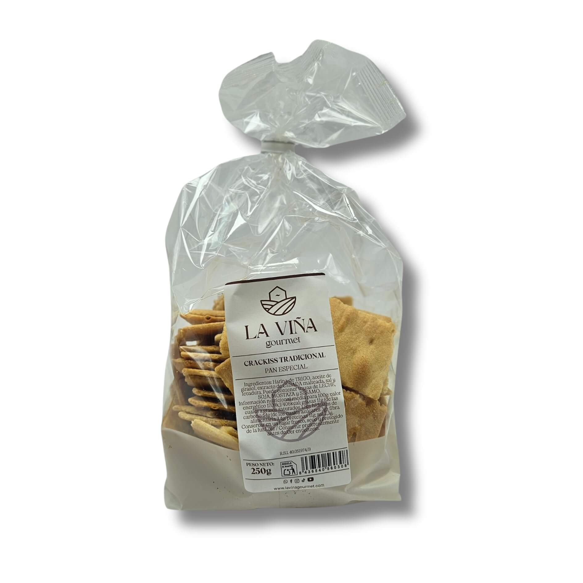 Pan crujiente tipo crackiss tradicional para aperitivos gourmet